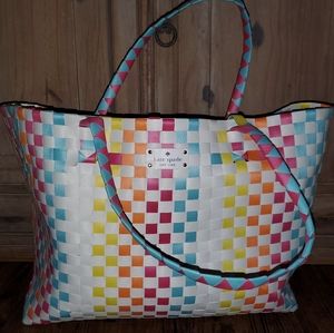 Kate Spade Rainbow Woven Beach Bag Tote